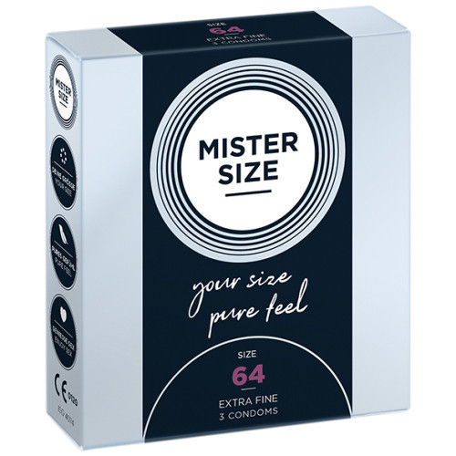Prezervative - Mister Size Prezervative de Marimea Perfecta Latime 64 mm pentru Placere si Siguranta 3 bucati