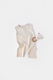 Cumpara ieftin Salopeta fara maneci si pantaloni scurti - 100% bumbac organic - Stone, BabyCosy (Marime: 3-6 Luni)