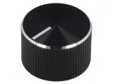 Buton rotativ indicator negru &Oslash;6mm aluminiu plastic