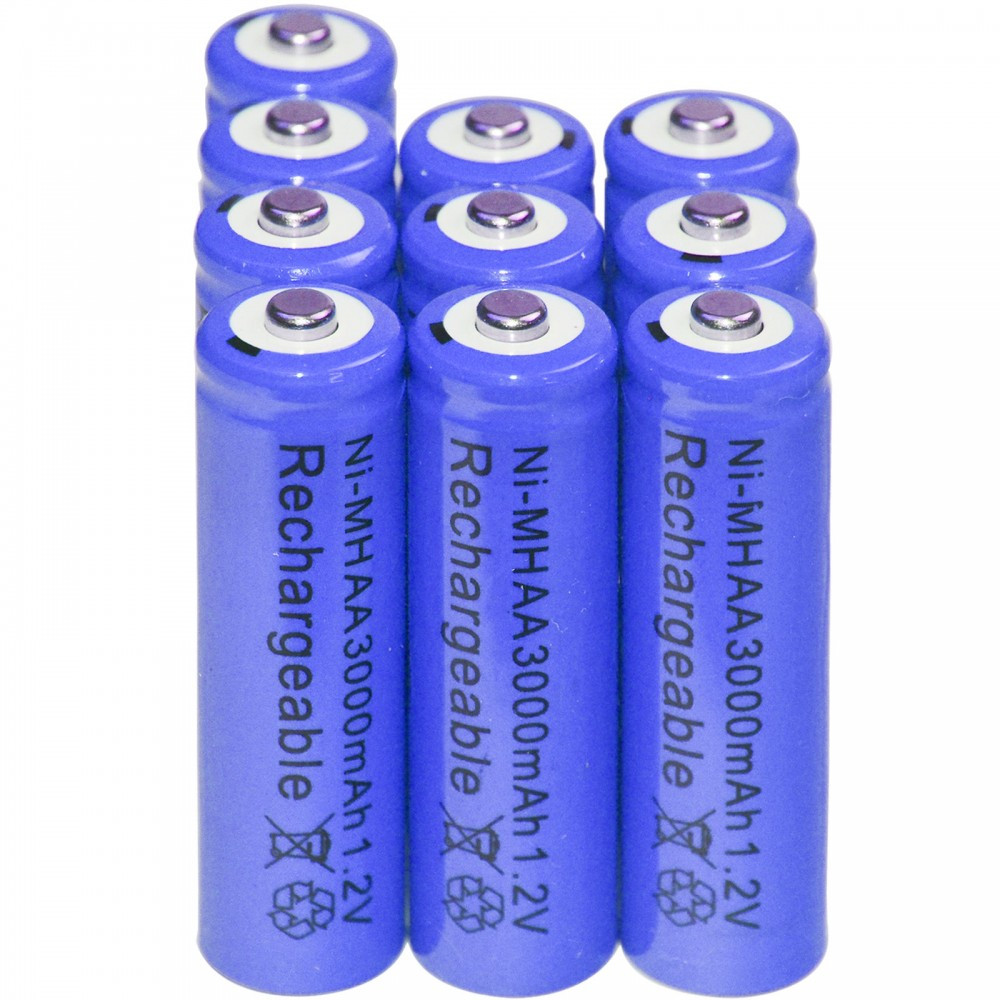 Baterii reincarcabile AA, 3000mAh, 1,2V, acumulatori AA, culoare albastra |  Okazii.ro