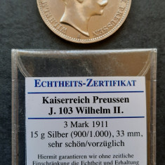 3 Mark "Wilhelm II von Preussen" 1911, Statele germane - G 4452