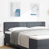 VidaXL Tăblie LED cu butoane din cristal, căptușită cu catifea gri &icirc;nchis, de 90 cm