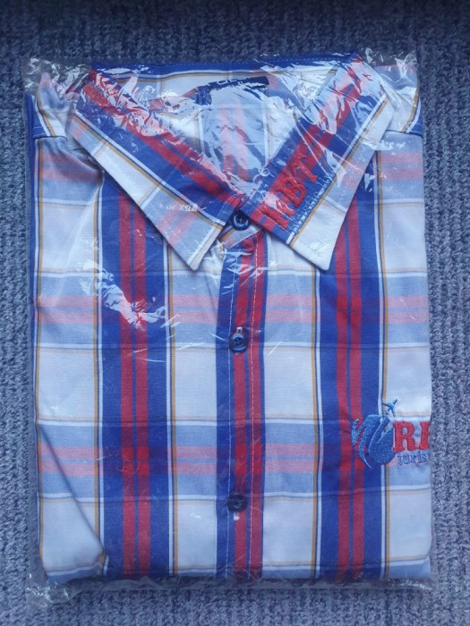 Camasa barbateasca brodata cu RBT Turistic Line, marimea XL, noua, in tipla