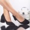 Pantofi cu toc beverly negru catifea, 36