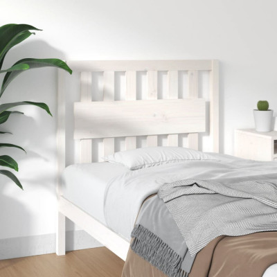 Tăblie de pat, alb, 95,5x4x100 cm, lemn masiv de pin foto