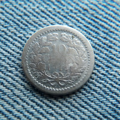 2h - 10 Cents 1914 Olanda - Wilhelmina / argint foto