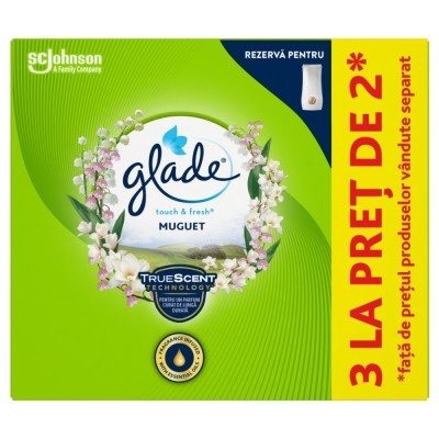 Odorizant camera Glade Microspray, rezerva, lacramioare, 3 x 10 ml foto
