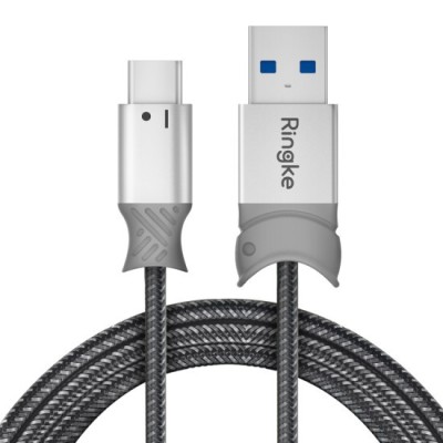 Cablu de Date USB la Type-C 20cm - Ringke - Gray foto