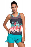 SW1124-48 Top de baie stil tankini, cu imprimeu, S, XL