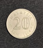 Moneda 20 sen 1968 Malaysia