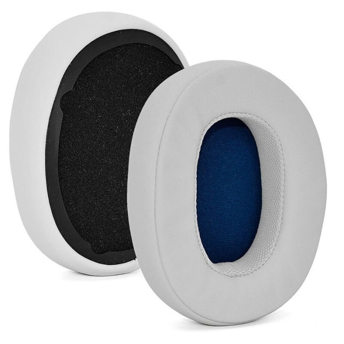 Set 2 bureti Edman pentru casti Skullcandy Crusher 3.0 / 2.0 / 360 / EVO / ANC, Hesh 3, Venue Wireless Over-Ear, Piele ecologica, Alb