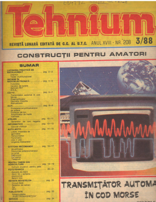 C10385 - REVISTA TEHNIUM, 3/1988