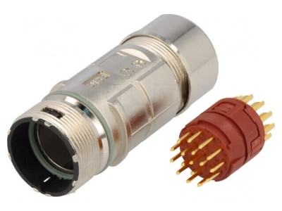 Conector M23 17-PIN Tată Lipire Drept Aurit foto