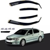 Paravanturi de vant pentru SKODA OCTAVIA MK2 2004-2013 SEDAN Auto Masina Negru transparent 4 buc.