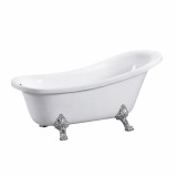 Cada freestanding Leziter Clark 170x73x73 cm, acril alb cu picioare cromate