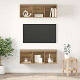 vidaXL Șifonieri pentru TV montate pe perete 2 pcs stejar artizanal