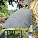 Copertina Laterala Balcon Pliabila vidaXL, 160x240cm, Gri, Protectie UV, Impermeabila, Umbra Terasa, Ecran Intimitate