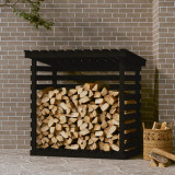 Rastel pentru lemne de foc, negru, 108x73x108 cm lemn masiv pin GartenMobel Dekor, vidaXL