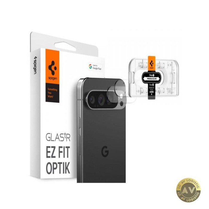 Folie de protectie Camera spate Spigen EZ FIT pentru Google Pixel 9 Pro Sticla Securizata Set 2 bucati AGL08444