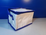Geanta Termoizolanta Voiaj Albastra 20x13x14cm, Frigorifica Portabila, Izolata Aluminiu, Picnic, Camping