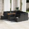 Gossi set de dining pentru gradina 9 piese cu perne ratan poli si acacia negru