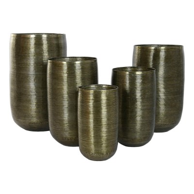 Ghiveci Home ESPRIT Cupru Aluminiu Modern 50 x 50 x 89 cm 51,5 x 51,5 x 91 cm (5 Unități) foto