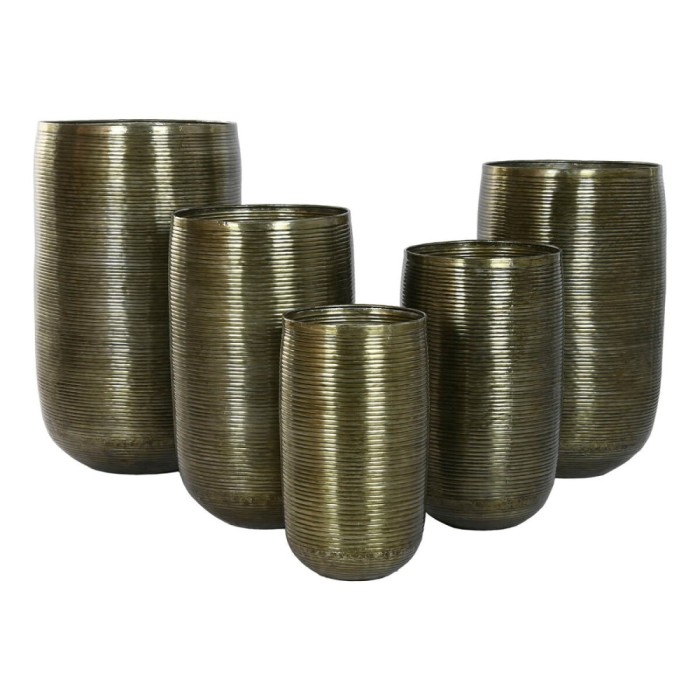 Ghiveci Home ESPRIT Cupru Aluminiu Modern 50 x 50 x 89 cm 51,5 x 51,5 x 91 cm (5 Unități)