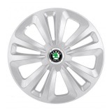 Cumpara ieftin Set 4 Capace Roti Autohelix MSA&reg;, potrivite jantelor de R14, pentru Skoda, model terra cromat