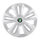 Set 4 Capace Roti Terra Gri R14, pentru Skoda