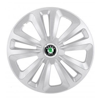 Set 4 Capace Roti Autohelix MSA&amp;reg;, potrivite jantelor de R16, pentru Skoda, model terra cromat foto