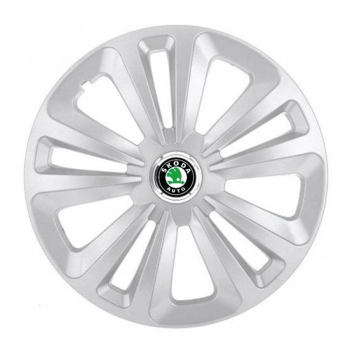 Set 4 Capace Roti Terra Gri R16, pentru Skoda