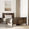 VidaXL Cadru de pat metalic fără saltea, stejar fumuriu, 107x203 cm 4007681