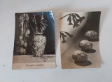 Lot 2 carti postale, tematica de Pasti, sarbatori, Ungaria, tip fotografie, scrise, circulate, anii 60 (1966)