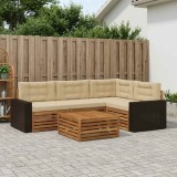vidaXL Set de canapele de exterior 5 pcs Natural și Bej 3383336