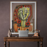 Tablou Poster, Intaglio, Modern, color, Figure in a Striped Blouse de Pablo Picasso, print pe hartie foto Fine Art