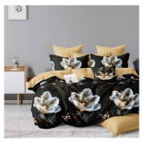 Lenjerie pat dublu,bumbac finet,6 piese,cearceaf cu elastic 180x200cm, cearceaf pilota 200x230cm, 2 fete de perna 50x70, 2 fete de perna 70x70-A1126