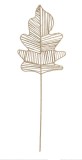 Cumpara ieftin Set 8 frunze decorative metal hartie natur Wanda 34x110h