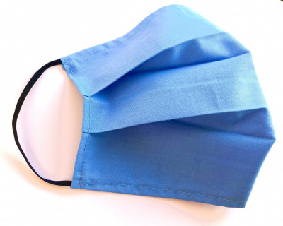 Masca de protectie reutilizabila din bumbac 100%, ambalata individual, culoare albastru deschis foto