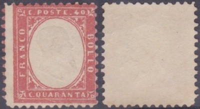 Italy 1862 King Viktor Emanuel II, 40c red carmine, Mi.11 K:11.5 MNH AM.229 foto