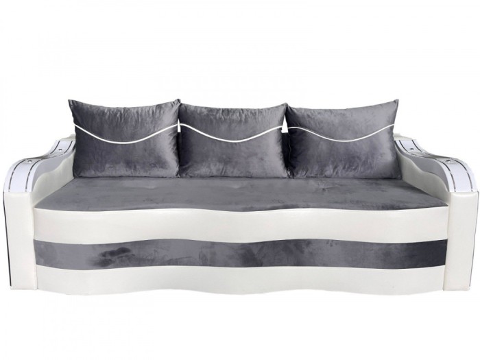 Canapea Extensibila Simona 225x74x100 cm, Gri, Alb