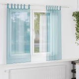 VidaXL Perdele Voile cu Bucle 2 buc Turcoaz 140x175 cm