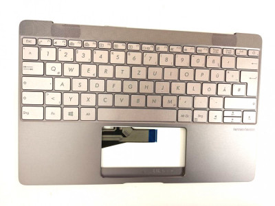 Carcasa superioara cu tastatura palmrest Laptop, Asus, ZenBook 3 UX390,UX390U, UX390UA, UX390UAK, cu iluminare, layout DE foto