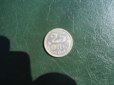 DANEMARCA 25 ORE 1915 ARGINT / FRUMOASA foto