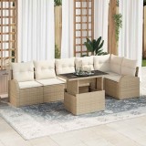 VidaXL Set de canapele pentru grădină 7 pcs Bej 100 x 55 x 73 cm