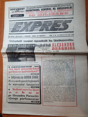 ziarul expres 8-14 iunie 1993-articol alexandru draghici foto