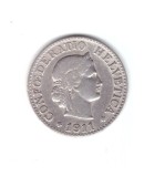 Moneda Elvetia 10 rappen 1911, stare relativ buna, curata