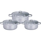 Set 3 cratite inox cu capac,5 litri .8 litri ,7 litri .3 litri,9.1 litri litri Royalty Line RL-SP6