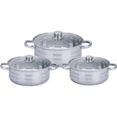 Set 3 cratite inox cu capac,5 litri .8 litri ,7 litri .3 litri,9.1 litri litri Royalty Line RL-SP6