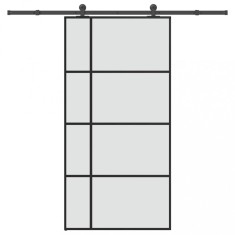 vidaXL Ușă glisantă cu set feronerie 102,5x205 cm sticlă ESG/aluminiu