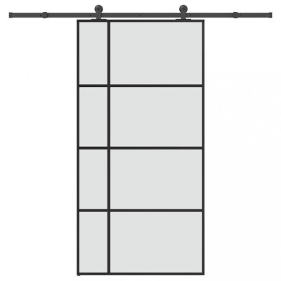vidaXL Ușă glisantă cu set feronerie 102,5x205 cm sticlă ESG/aluminiu foto